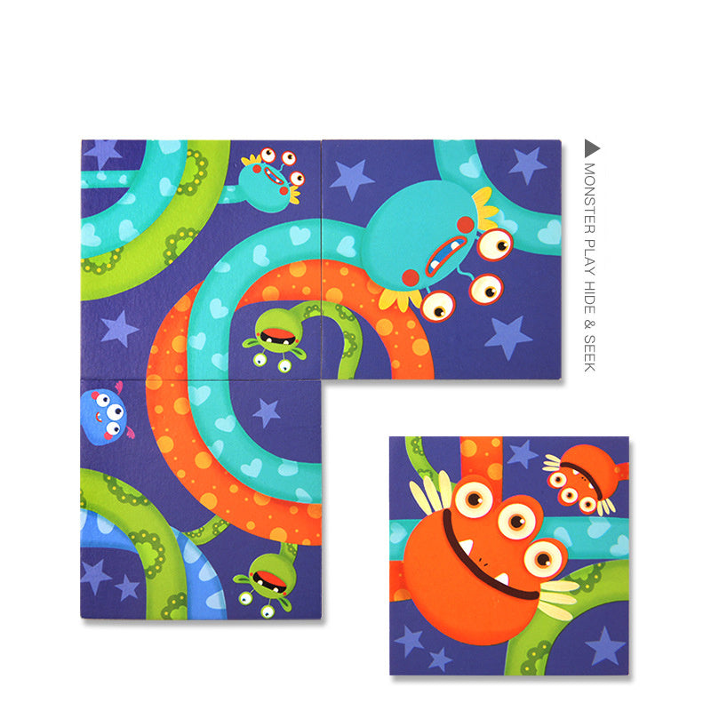 mideer Puzzle Game Duo: Cat Play Furball & Monster Play Hide & Seen